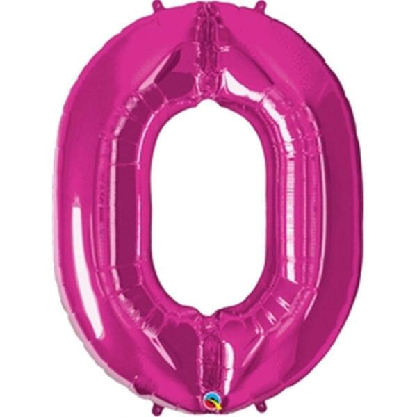 Anagram 39 in. Number 0 Magenta Shape Air Fill Foil Balloon 87808